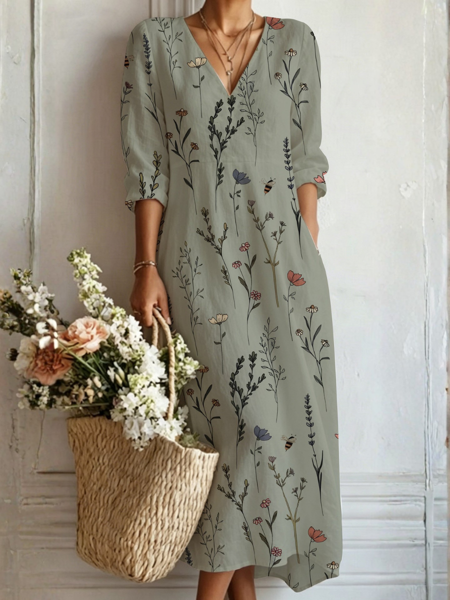 Vestido Midi Sara | Comodidad Diaria de la S a la 5XL