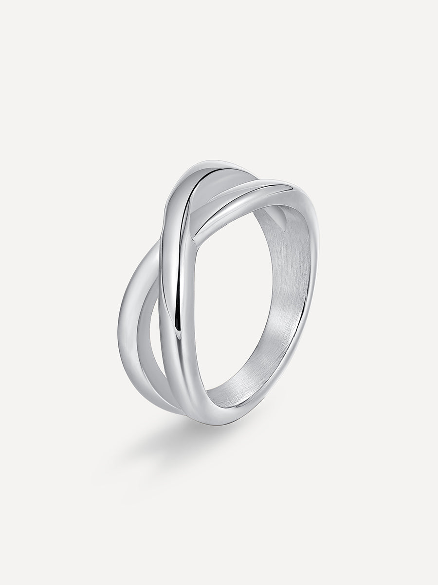 Anillo Cruzado Camino | Elegancia en Oro o Plata