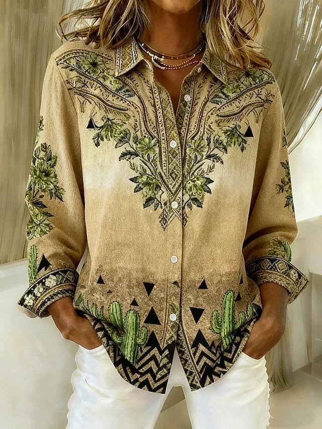 Camisa Estampada Tucson | Patchwork Vintage para el Otoño