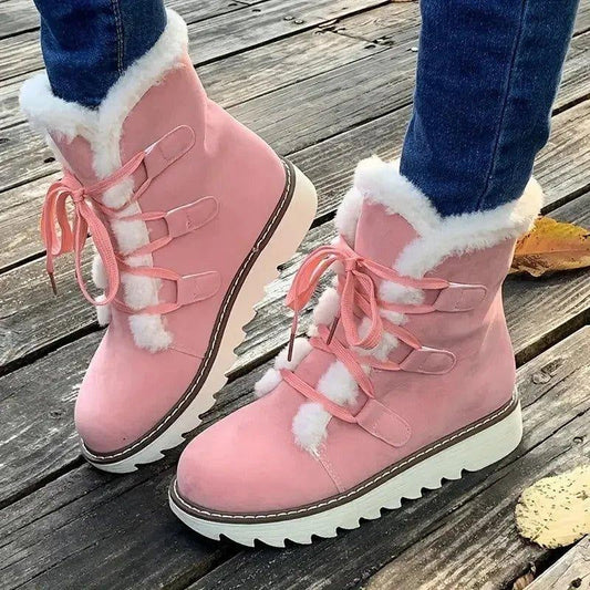 Botas de Invierno Joanna con Borreguito | Cordones y Plataforma