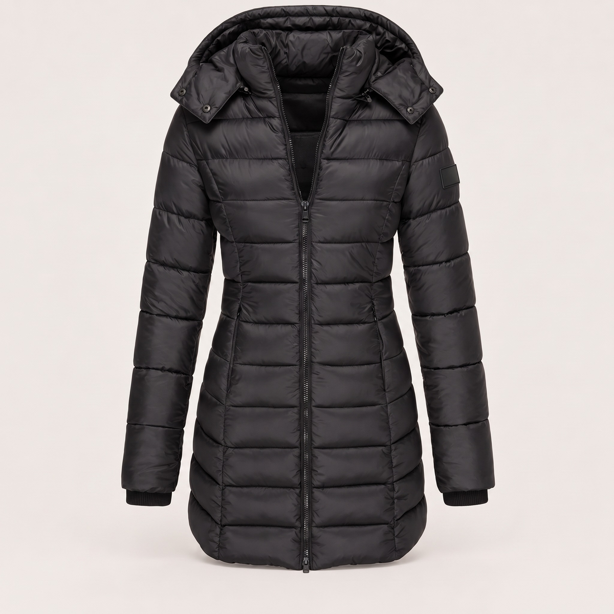 Parka Acolchada Midi con Capucha | Abrigada, Entallada y Favorecedora