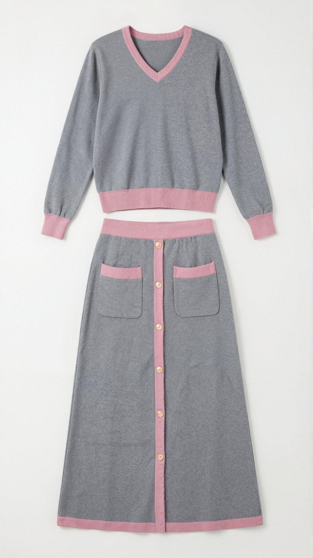 Conjunto Cheryl Jersey y Falda Midi | Encanto Retro