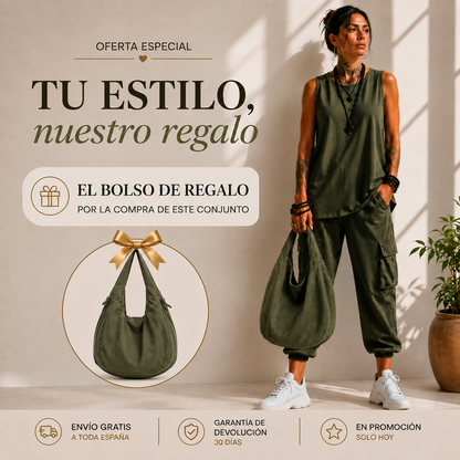 Conjunto Noelia de Algodón y Lino | Con Bolso a Juego