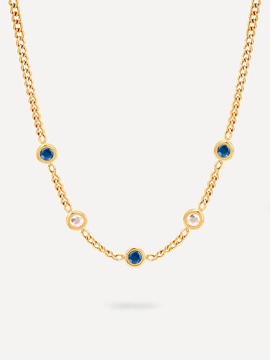 Collar Dueto Mar y Cielo | Doble Brillo con Circonita