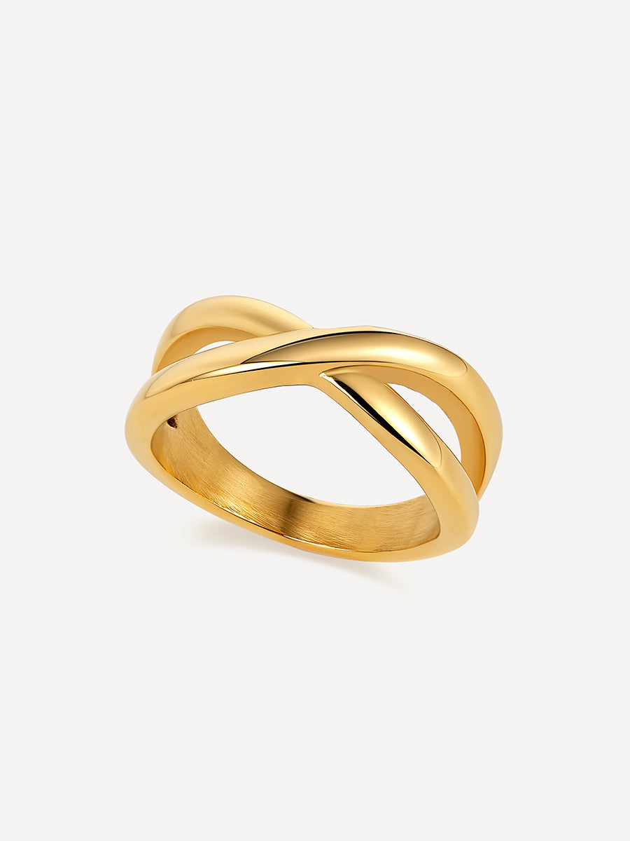 Anillo Cruzado Camino | Elegancia en Oro o Plata