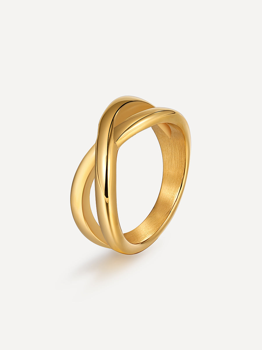 Anillo Cruzado Camino | Elegancia en Oro o Plata