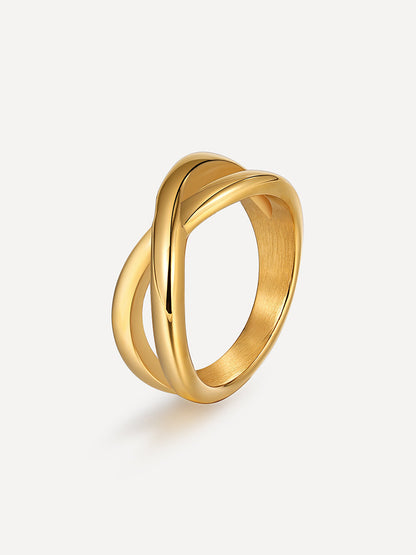 Anillo Cruzado Camino | Elegancia en Oro o Plata