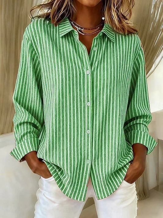 Camisa Estampada Jacqueline | Rayas Clásicas de la S a la 5XL