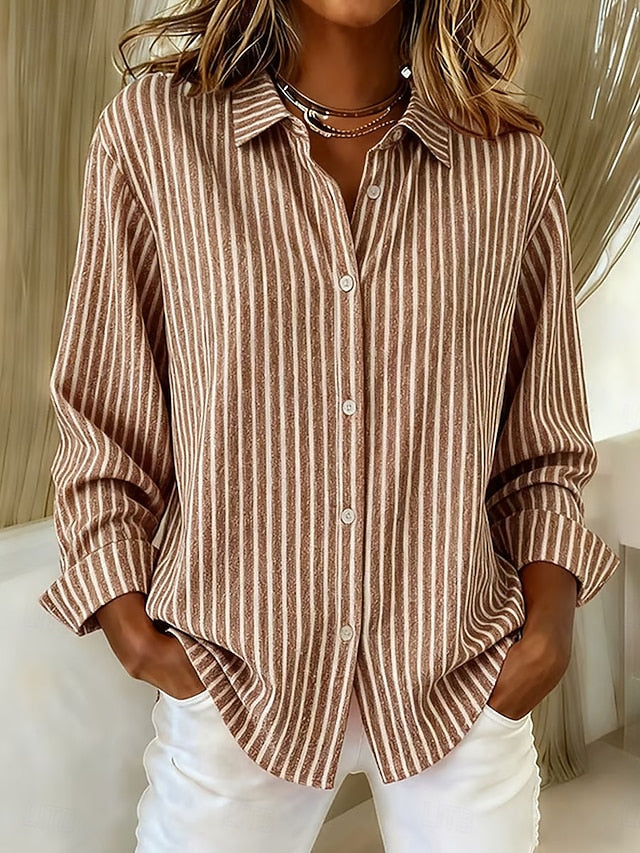 Camisa Estampada Jacqueline | Rayas Clásicas de la S a la 5XL