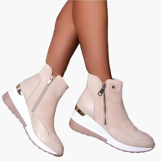 Botines Plataforma Tessa | Efecto Croco con Cremallera