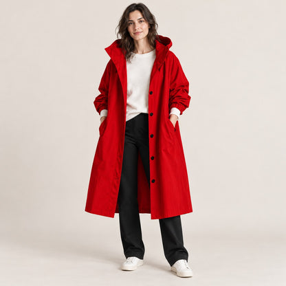 Parka Larga de Entretiempo con Capucha | Cómoda Encima de Todo