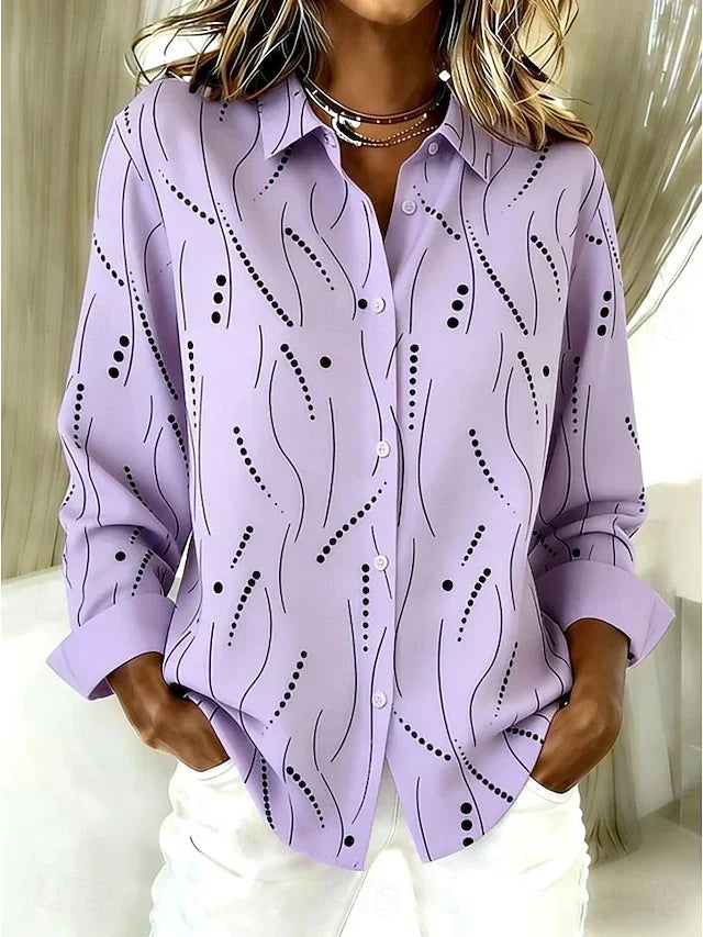 Camisa Estampada Desley | Patchwork en Tono Púrpura