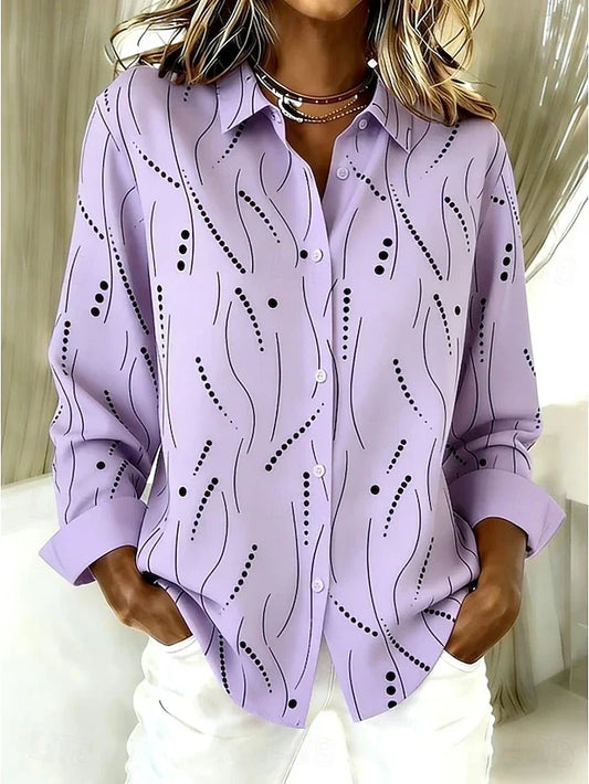 Camisa Estampada Desley | Patchwork en Tono Púrpura