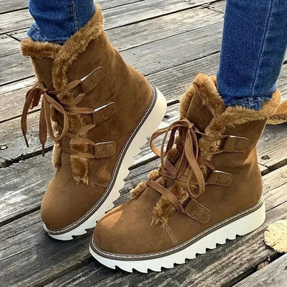 Botas de Invierno Joanna con Borreguito | Cordones y Plataforma