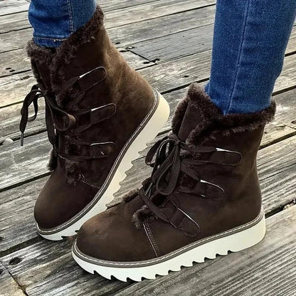 Botas de Invierno Joanna con Borreguito | Cordones y Plataforma
