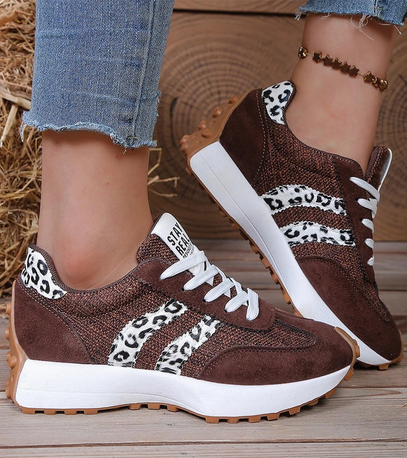 Zapatillas Plataforma Natalie | Estilo Retro con Franjas Laterales
