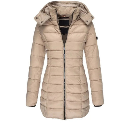 Parka Acolchada Midi con Capucha | Abrigada, Entallada y Favorecedora