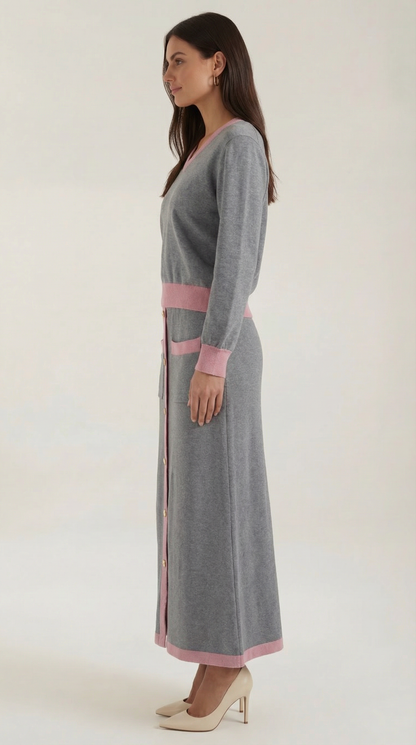 Conjunto Cheryl Jersey y Falda Midi | Encanto Retro