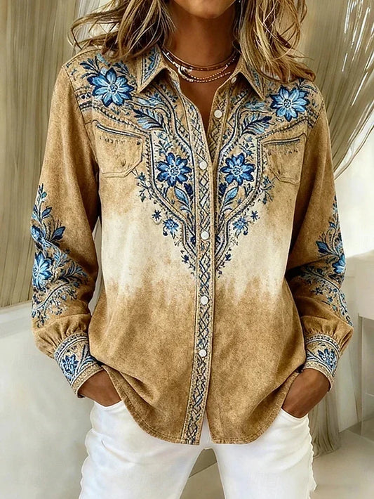 Camisa Estampada Tucson | Patchwork Vintage para el Otoño
